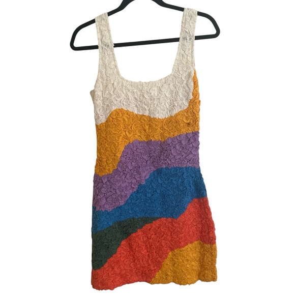 Mara Hoffman Laura Dress in Meadow Colorblock Print Medium - Picture 2 of 8